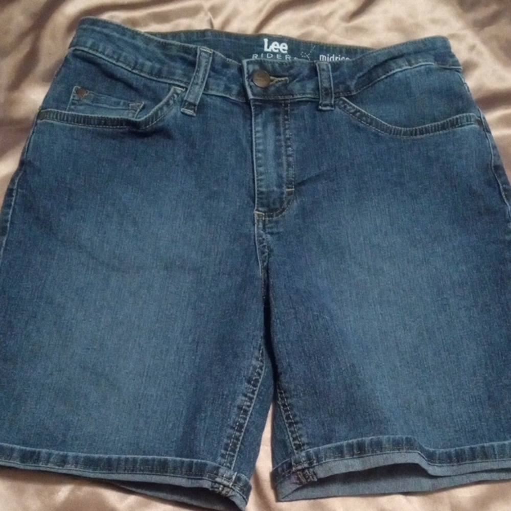 Lee Blue Denim Shorts-Midrise Short Zipper Fly RN130273 - Picture 10 of 10
